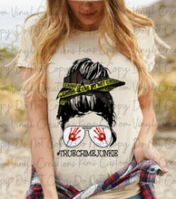 Load image into Gallery viewer, #TrueCrimeJunkie Messy Bun