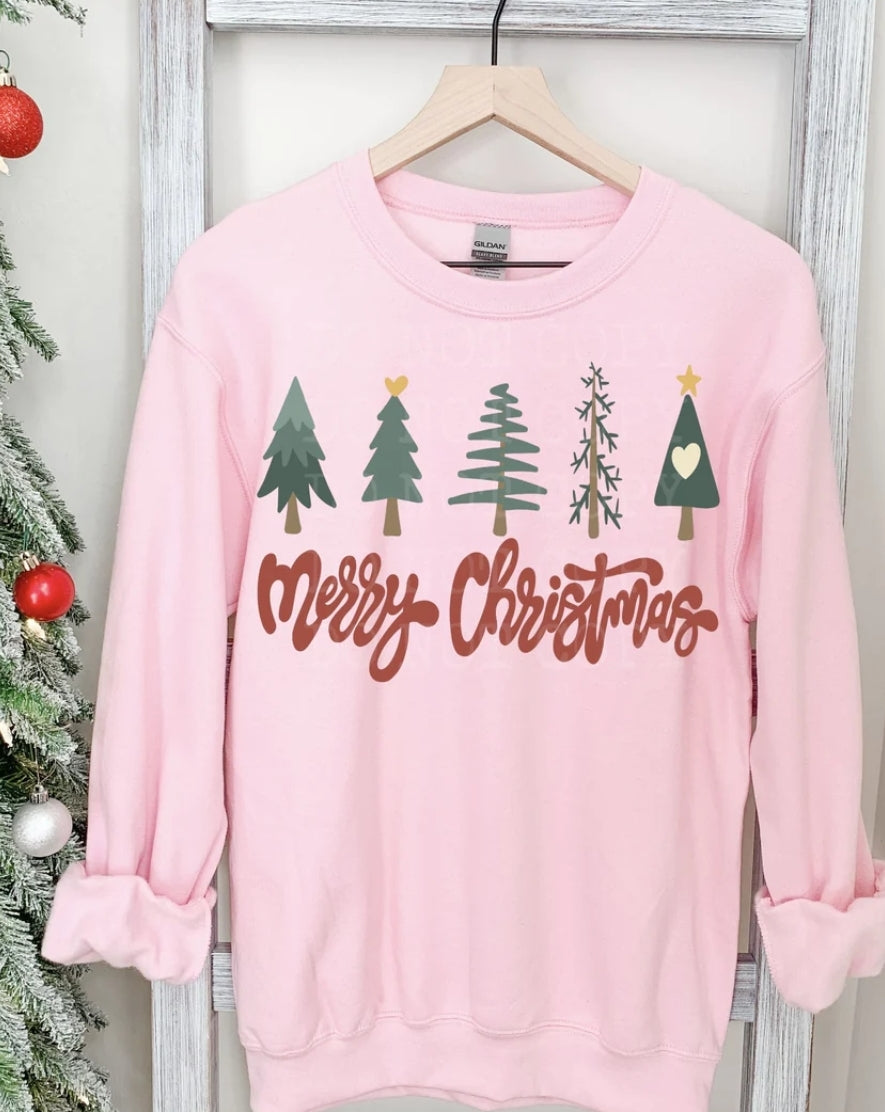 Merry Christmas Trees Vintage