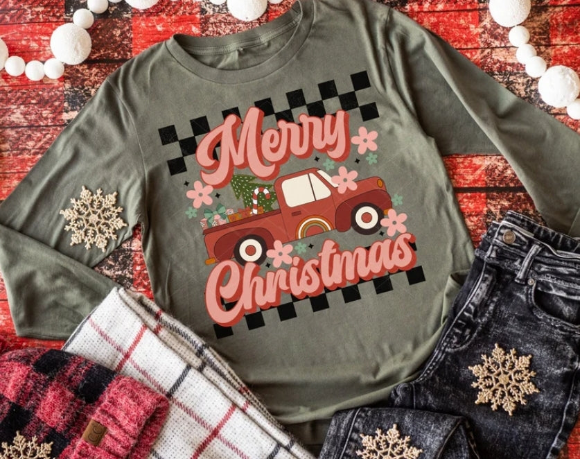 Merry Christmas Retro Truck