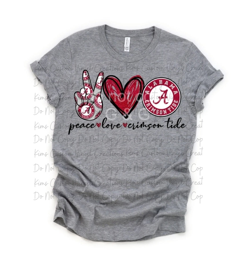 Peace Love Crimson Tide