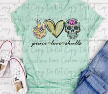 Load image into Gallery viewer, Peace Love Skulls
