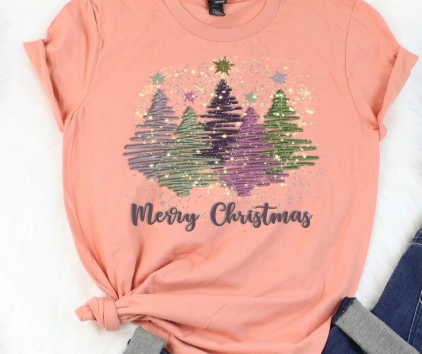 Merry Christmas Glitter Trees