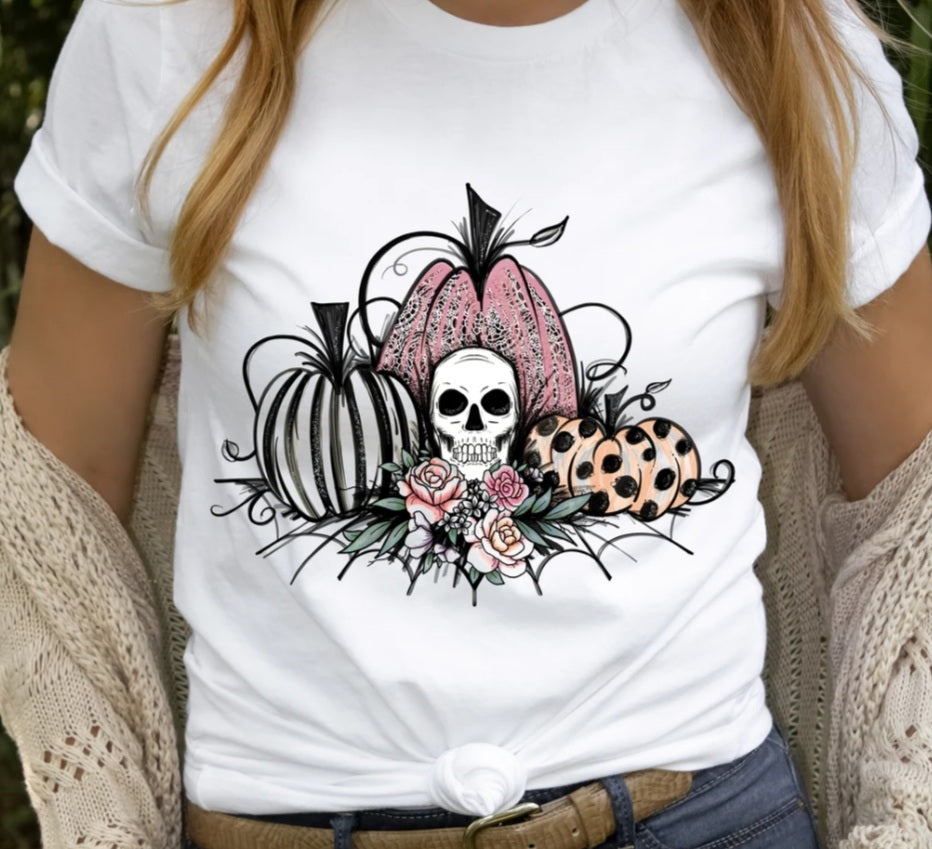 Fall Pumpkins and Skull